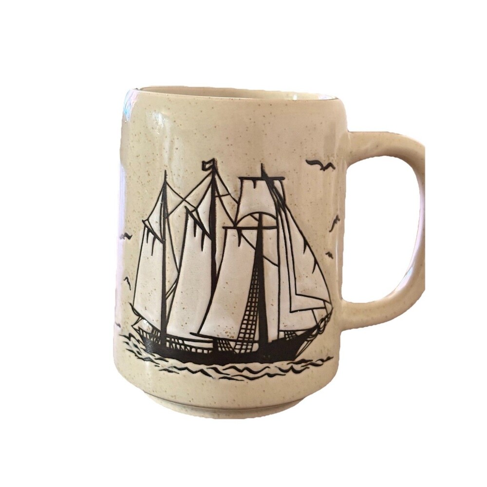 Vtg Vintage Pirate Ship Mug Made in Japan Nautical Seafaring